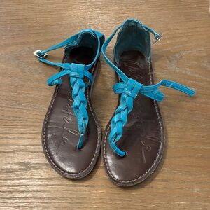Aeropostale Turquoise Braided Sandals